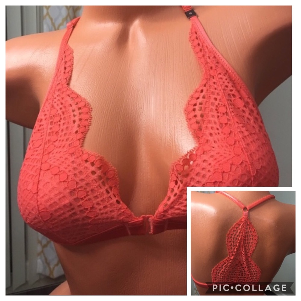 🎈Pink Front Closed Bralette Coral Reef Scallope🎈